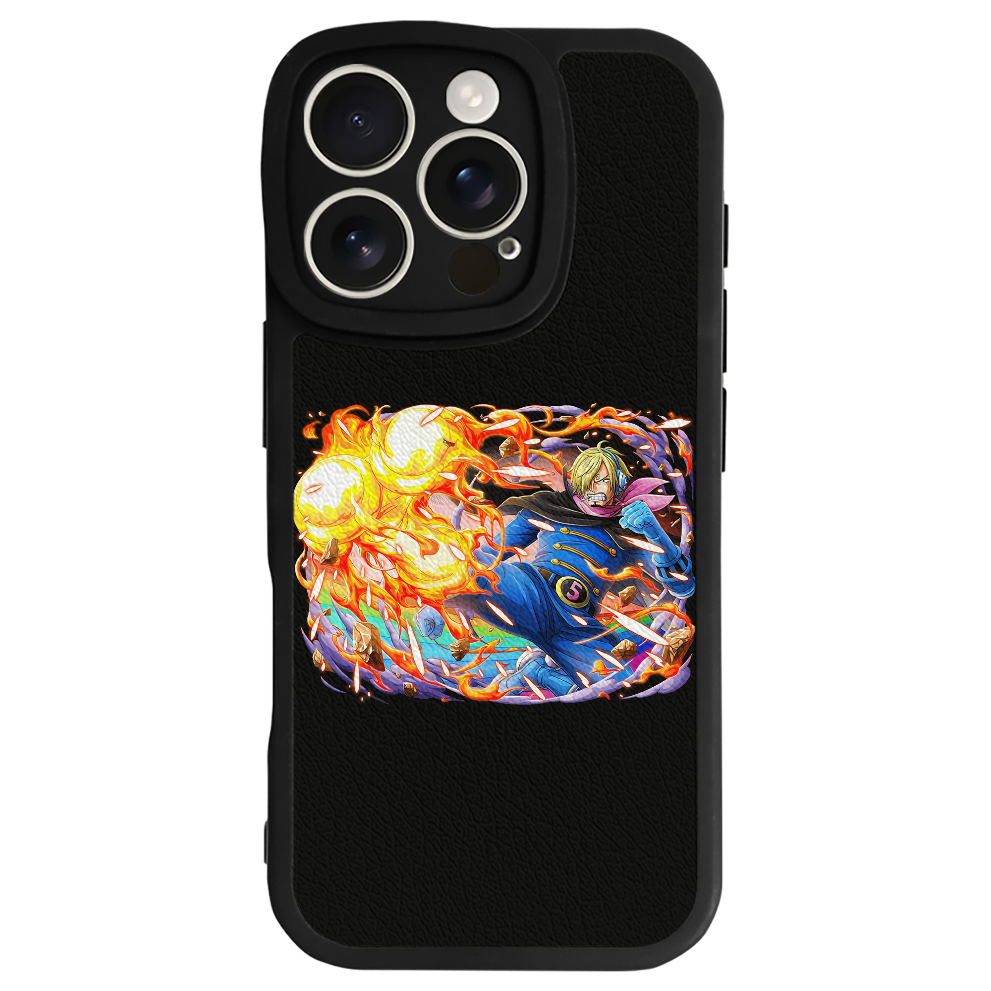 （画像用） ワンピース サンジ ONE PIECE Sanji 【iPhone 16シリーズ対応】シリコンスマホケース（レザー調） 材質：シリコン